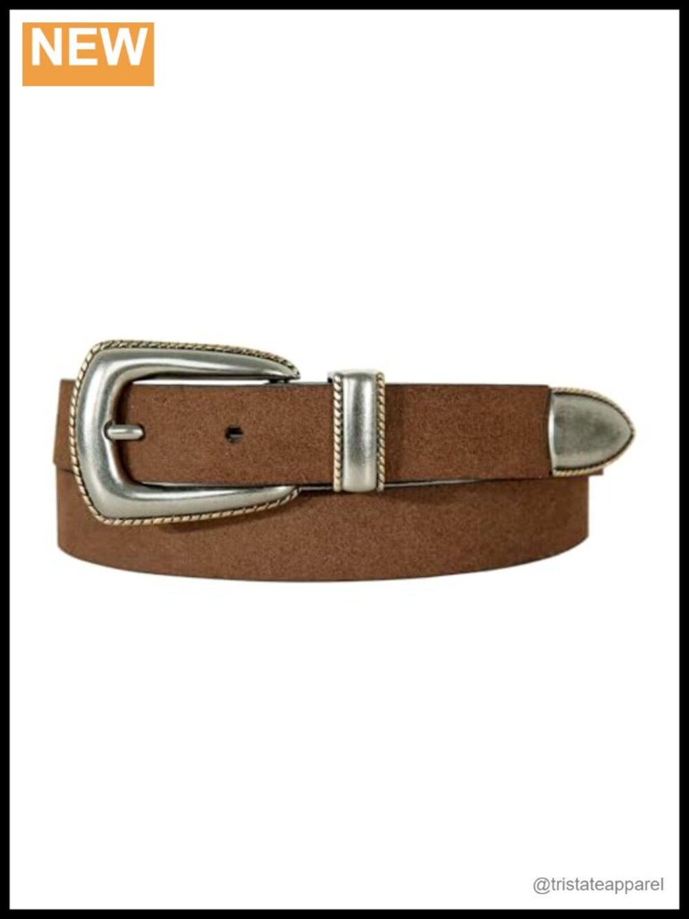 Western Suede Leather Belt Metal Buckle Adjustable Casual